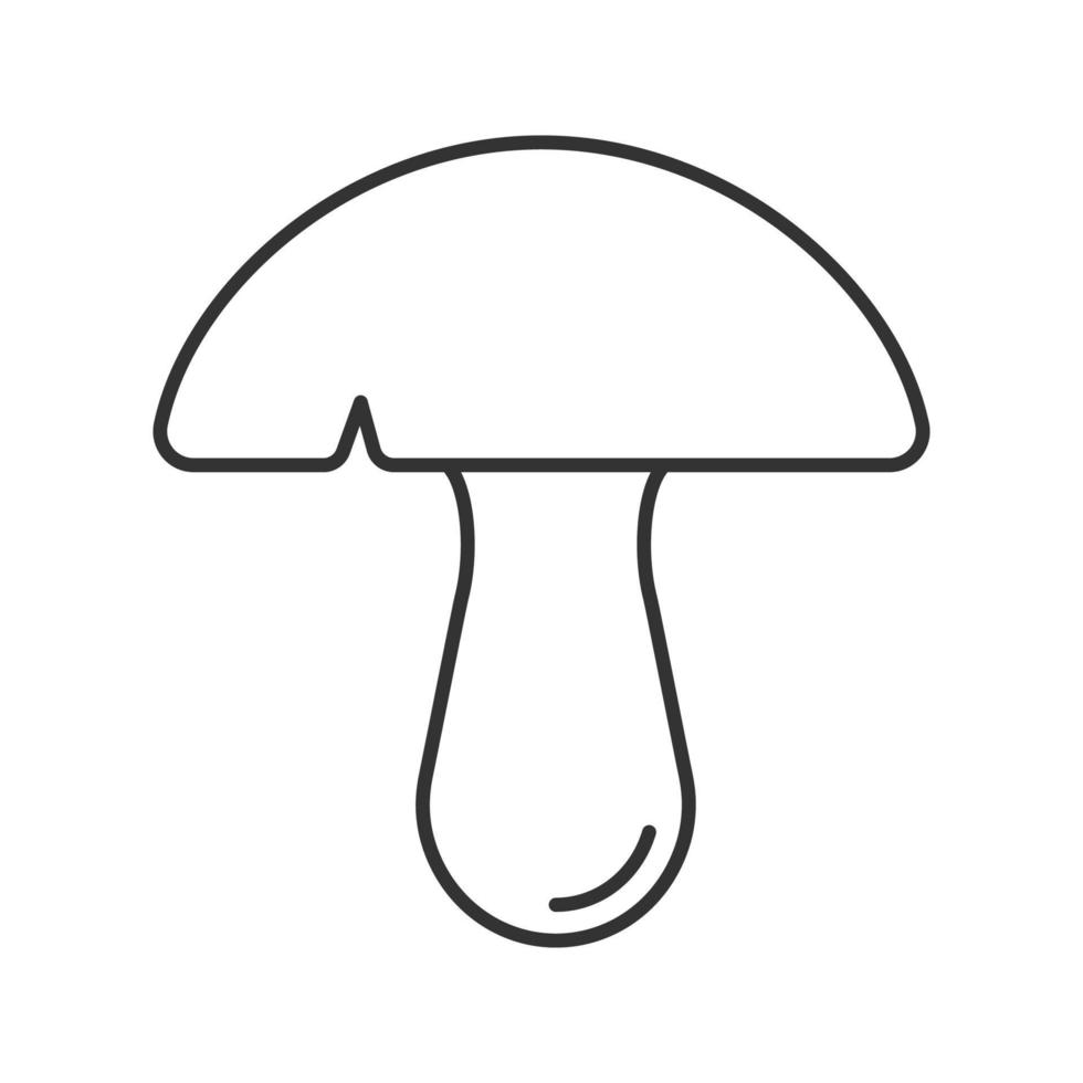 ícone linear de cogumelo. porcini. símbolo de contorno da temporada de cogumelos. ilustração de linha fina. desenho de contorno isolado de vetor