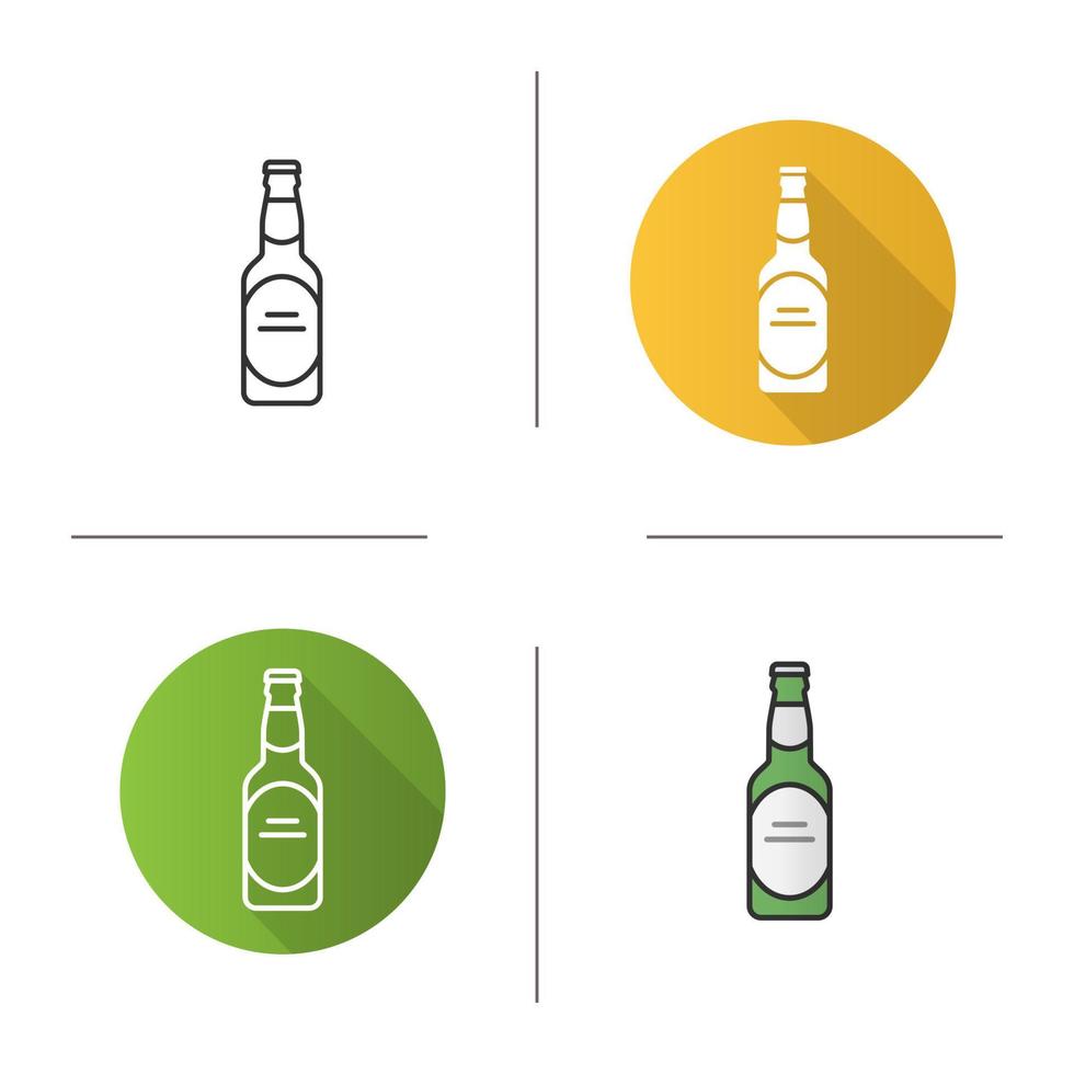 ícone de garrafa de cerveja. design plano, estilos lineares e de cores. ilustrações vetoriais isoladas vetor