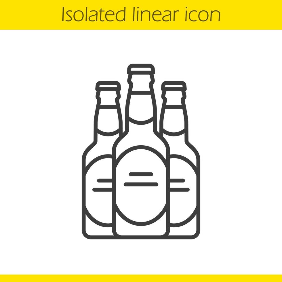 ícone linear de garrafas de cerveja. ilustração de linha fina. símbolo de contorno. desenho de contorno isolado de vetor