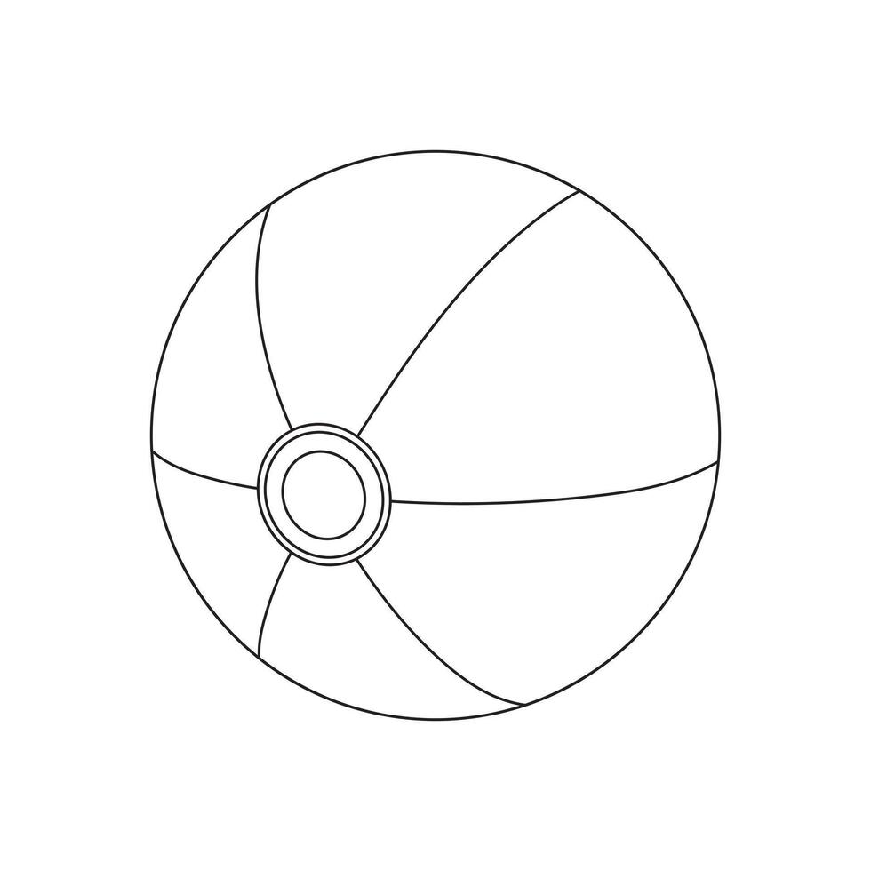 mão desenhado crianças desenhando desenho animado vetor ilustração de praia bola ícone isolado em branco