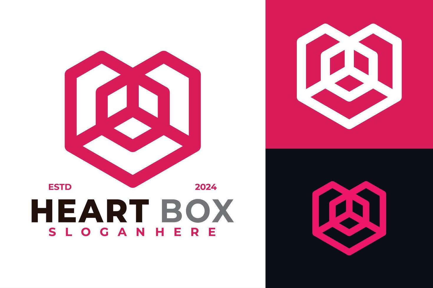 coração caixa logotipo Projeto vetor símbolo ícone ilustração