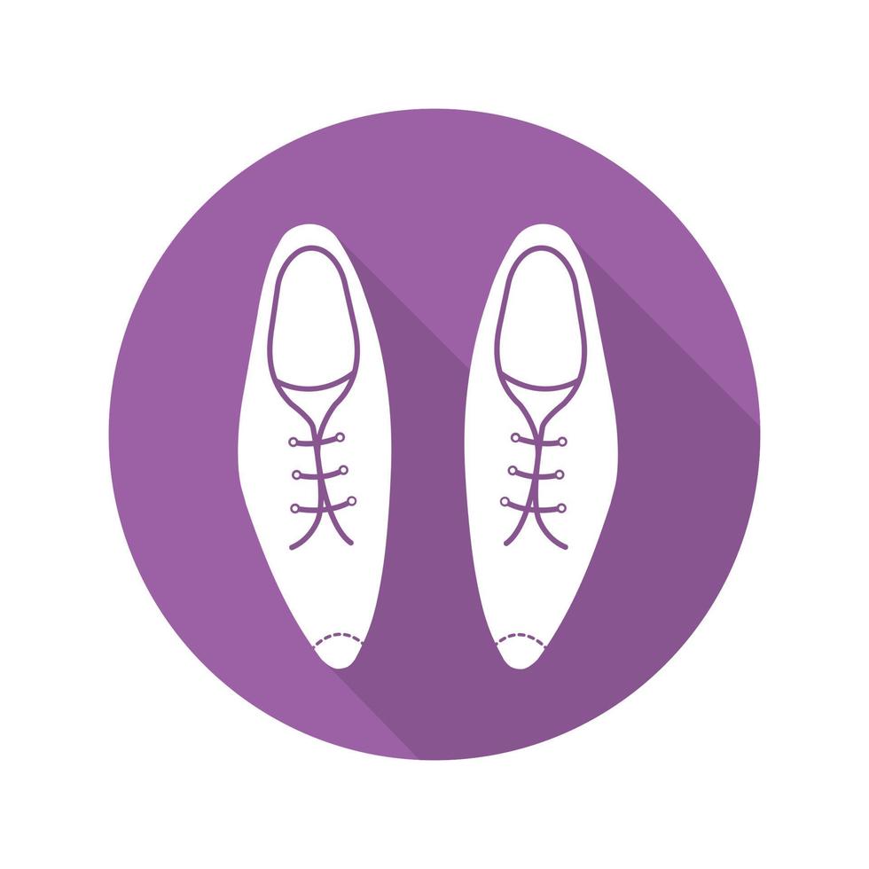 ícone de glifo de sombra longa design plano de sapatos masculinos. ilustração da silhueta do vetor