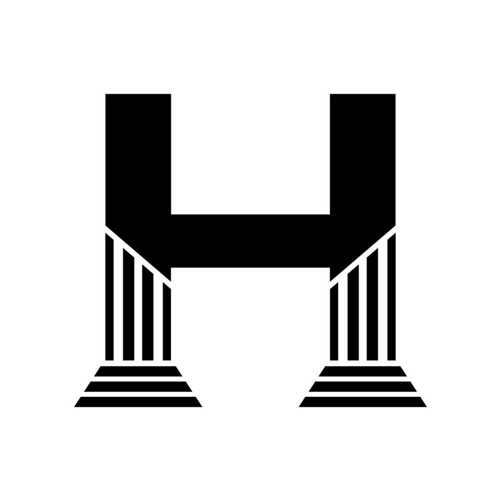 sans serifa carta h pilar lei logotipo vetor