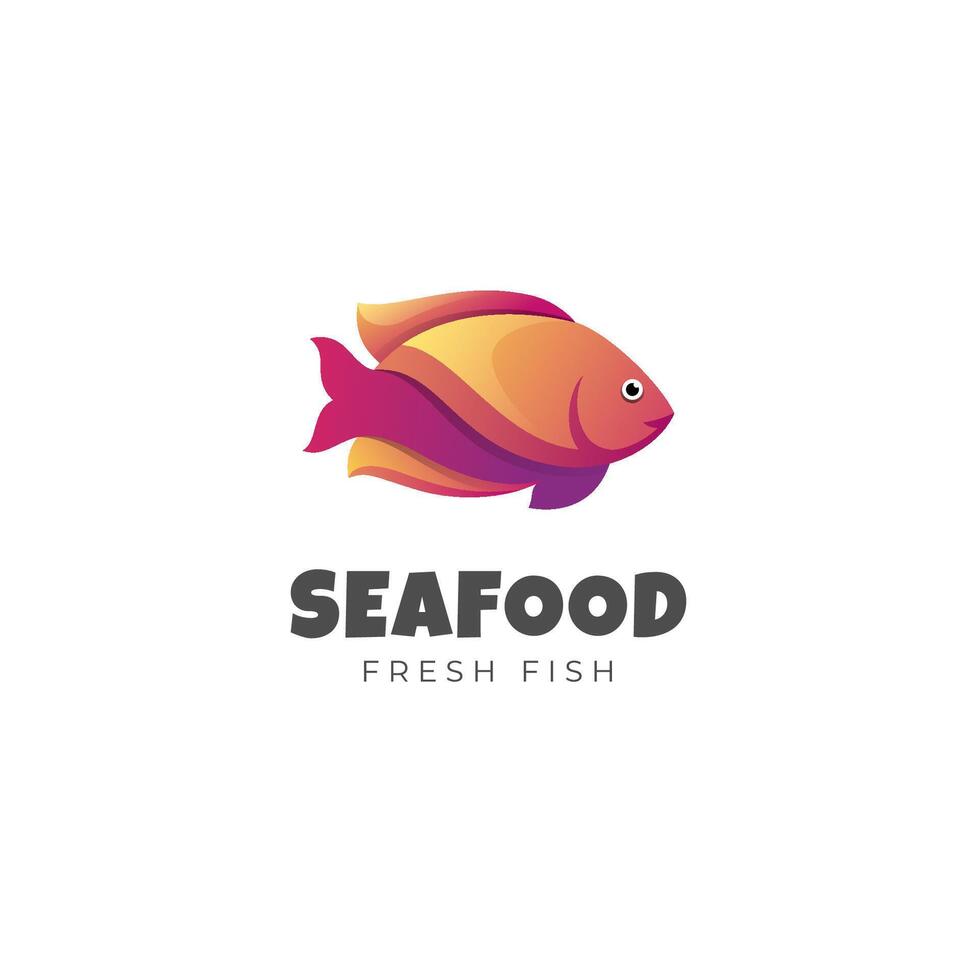 gradiente peixe vetor logotipo Projeto com colorida estilo conceito para frutos do mar, aquático, decorativo peixe logotipo gráfico elemento