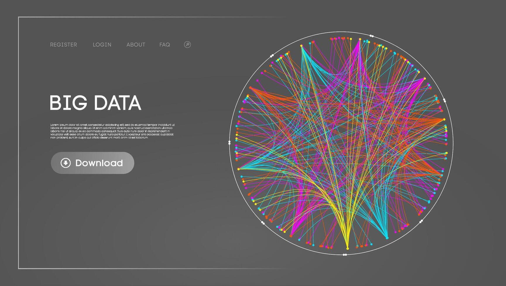 grande dados círculo blockchain tecnologia fundo. neural rede digital fundo vetor