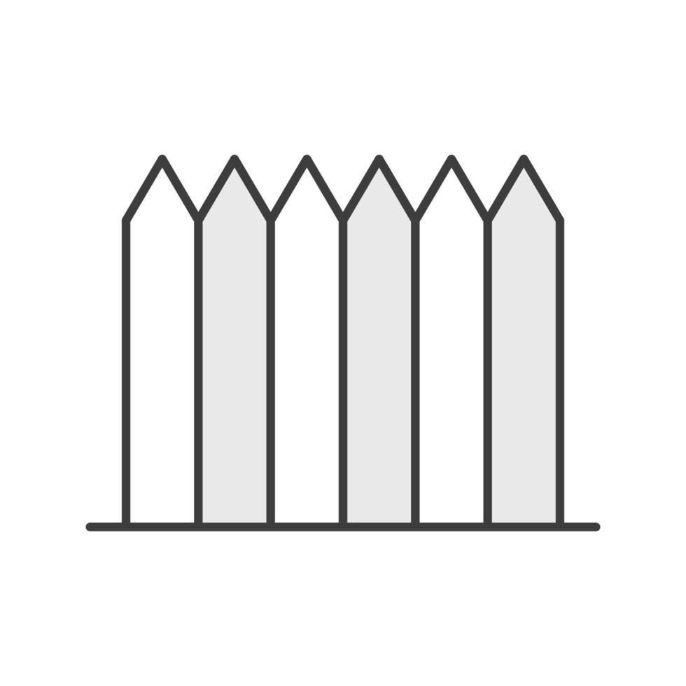 ícone de cor de cerca de madeira. piquete. ilustração vetorial isolada vetor