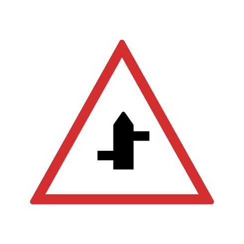 Vector menor Cross roads da direita para a esquerda Road Sign Icon