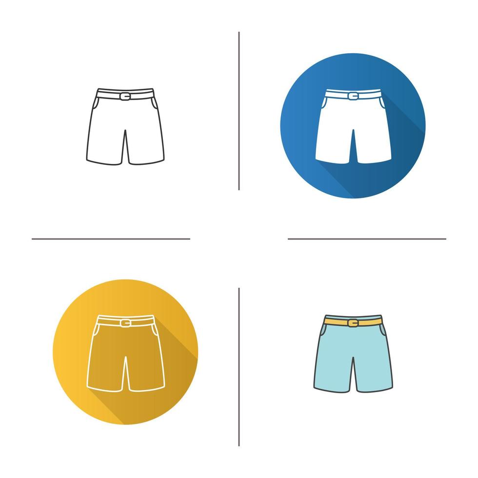 ícone de calção de banho. design plano, estilos lineares e de cores. shorts esportivos. ilustrações vetoriais isoladas vetor