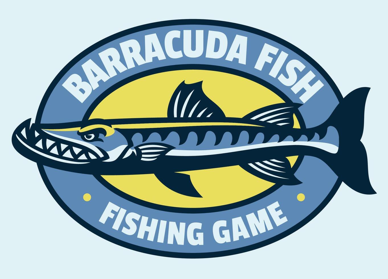 barracuda peixe mascote personagem para pescaria jogos vetor