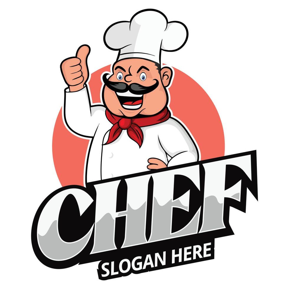 chefe de cozinha desenho animado personagem logotipo vetor