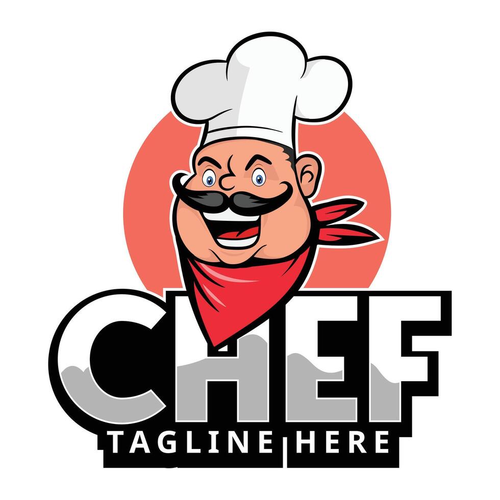 chefe de cozinha desenho animado personagem logotipo vetor