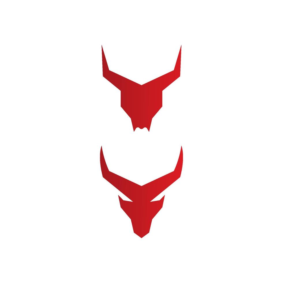 modelo de vetor de símbolos de logotipo de chifre de touro