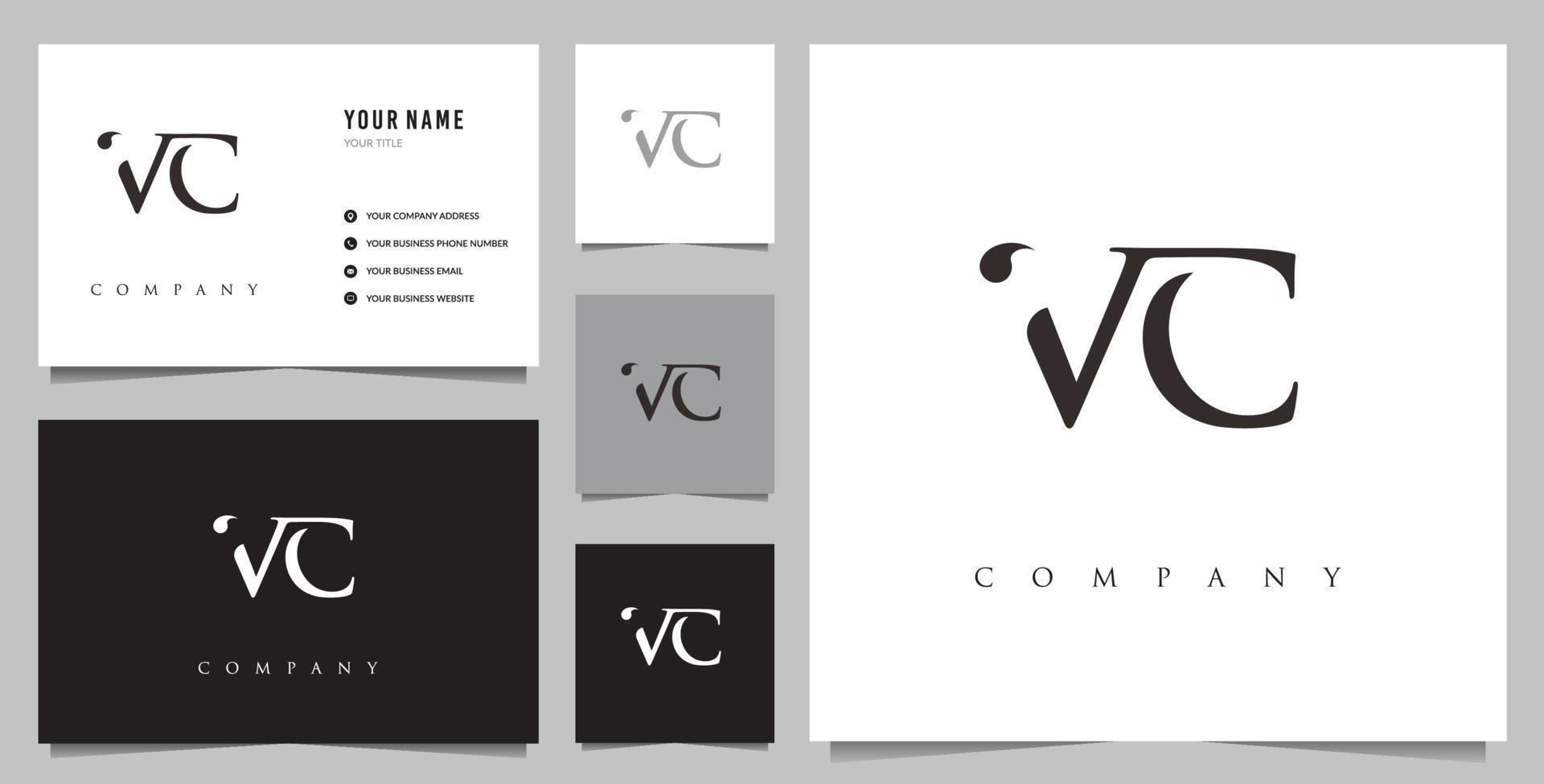 vetor de design de logotipo inicial vc