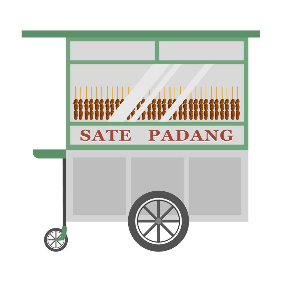 ilustração de comida asiática satay sate vetor