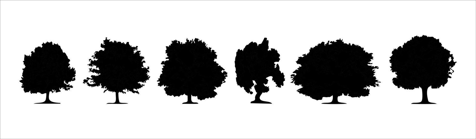 árvores silhuetas vetor eps 10