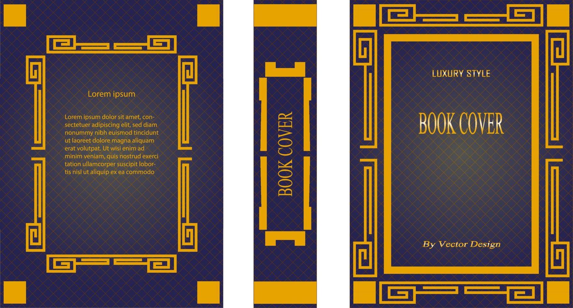 capa de livro de luxo com linha dourada da China estilo por vetor