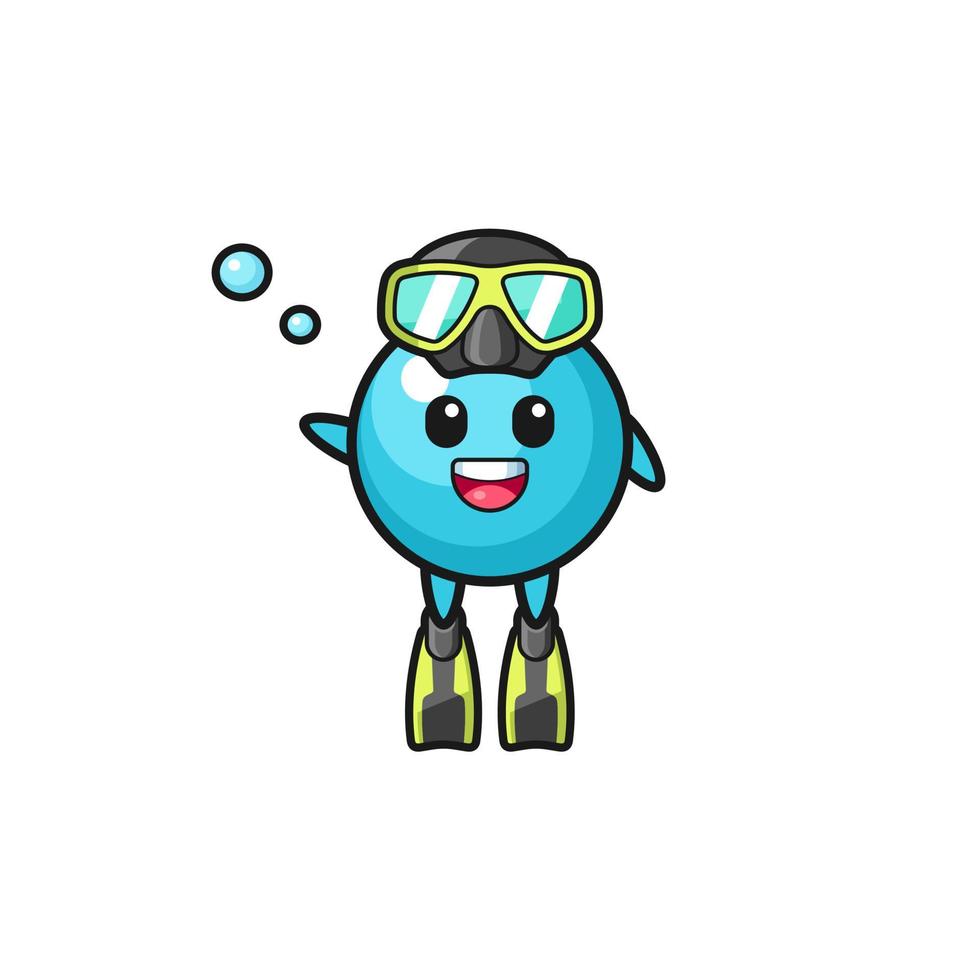 o personagem de desenho animado do mergulhador de mirtilo vetor