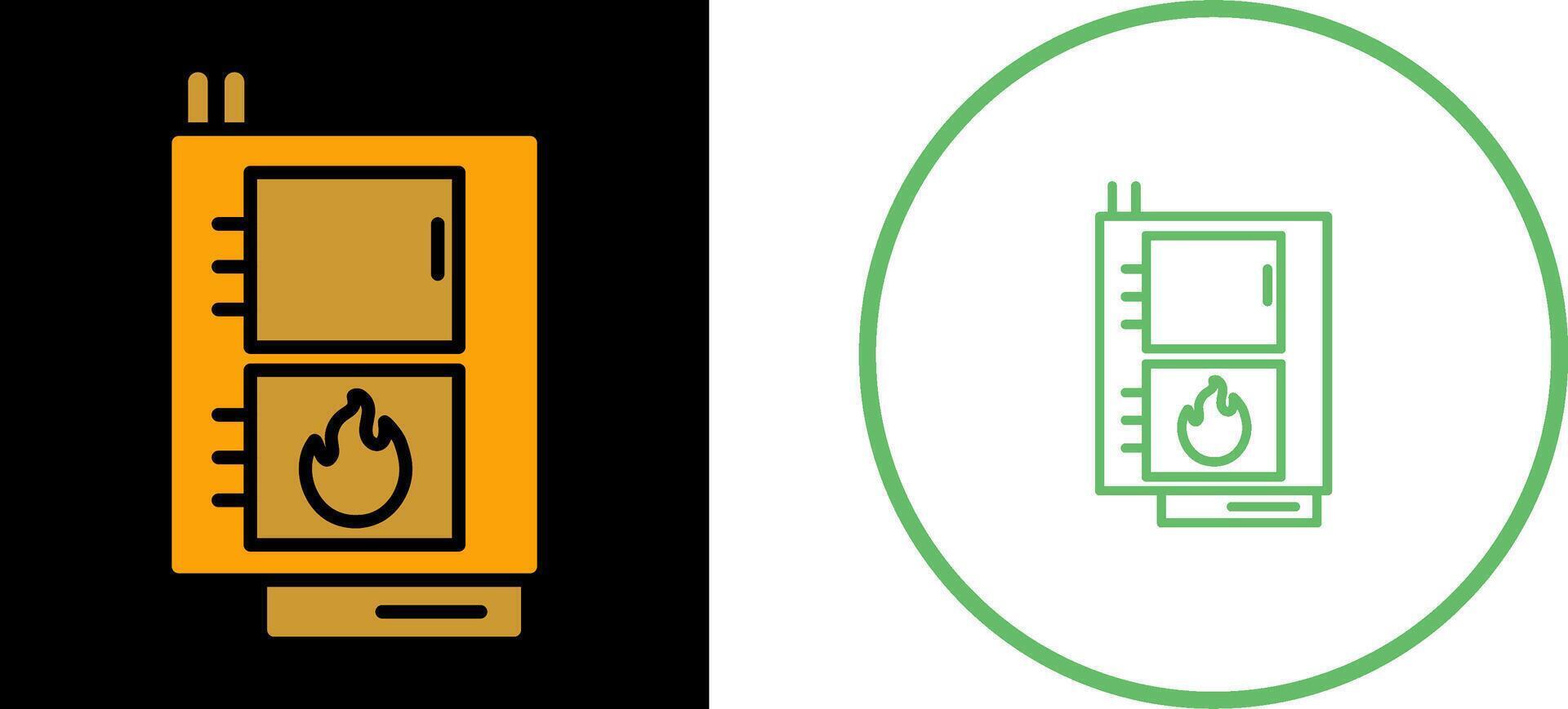 ícone de vetor de caldeira de combustível sólido