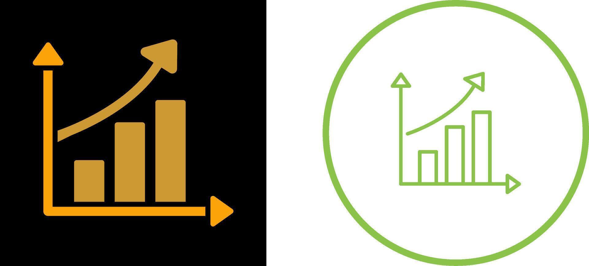 ícone de vetor de estatísticas crescentes
