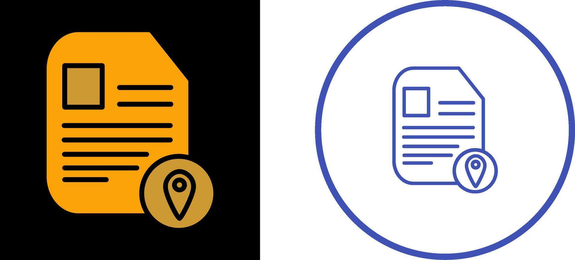 ícone de vetor de localização de documento