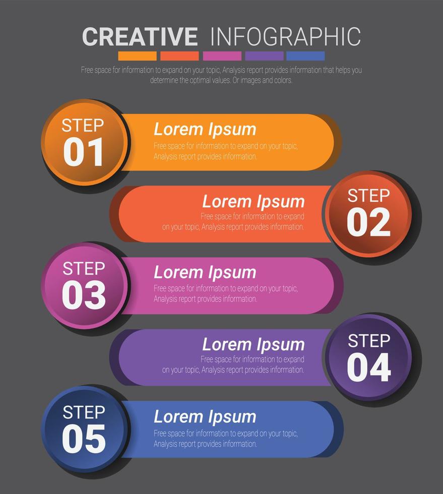 apresentação infográfico 5 opções vetor