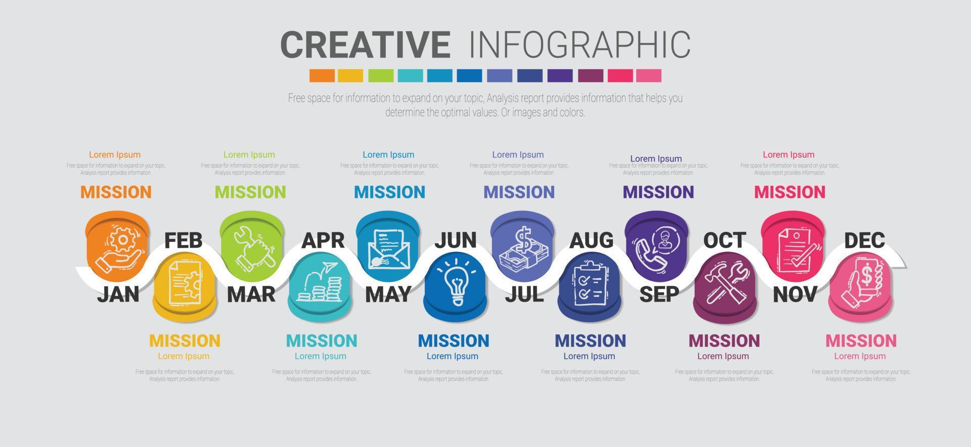 infográficos durante todo o mês planejador de design e apresentação de negócios vetor