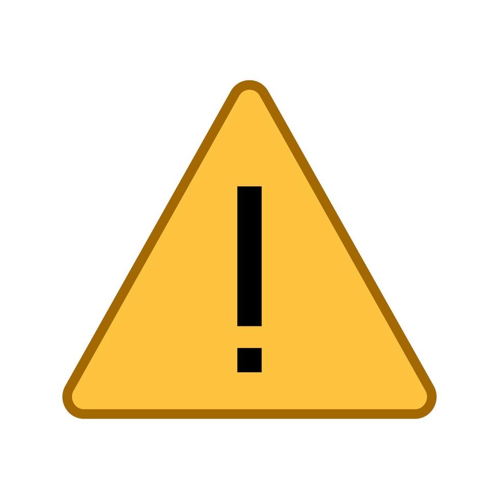 ícone de aviso de defeito de erro isolado no fundo branco vetor