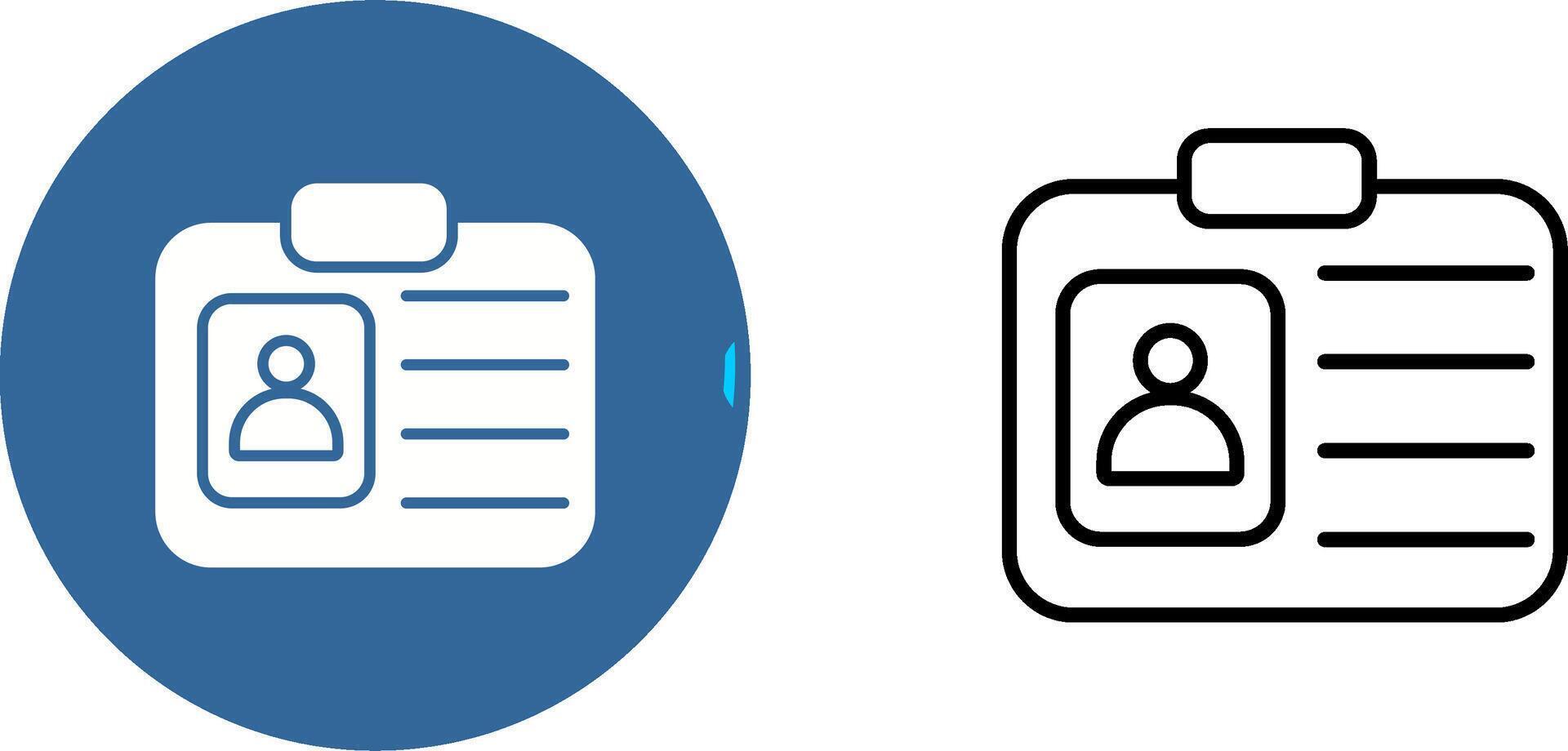 ícone de vetor de cartão de identificação