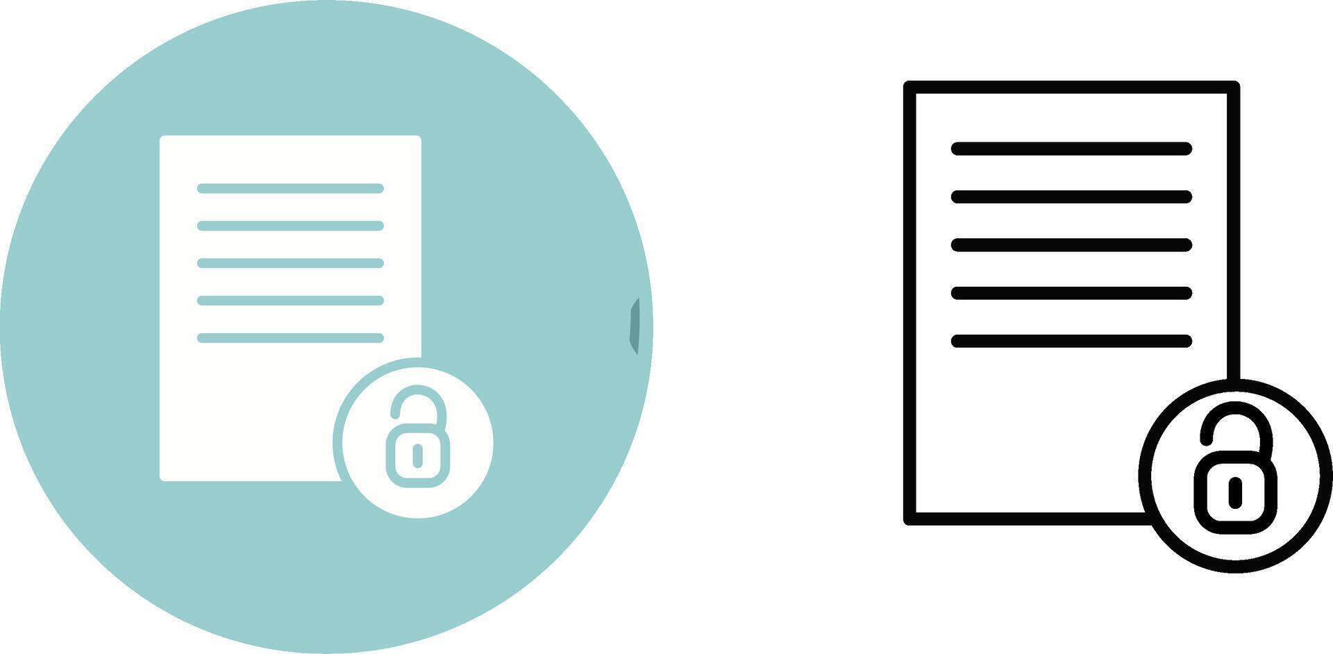 desbloquear ícone de vetor de documentos