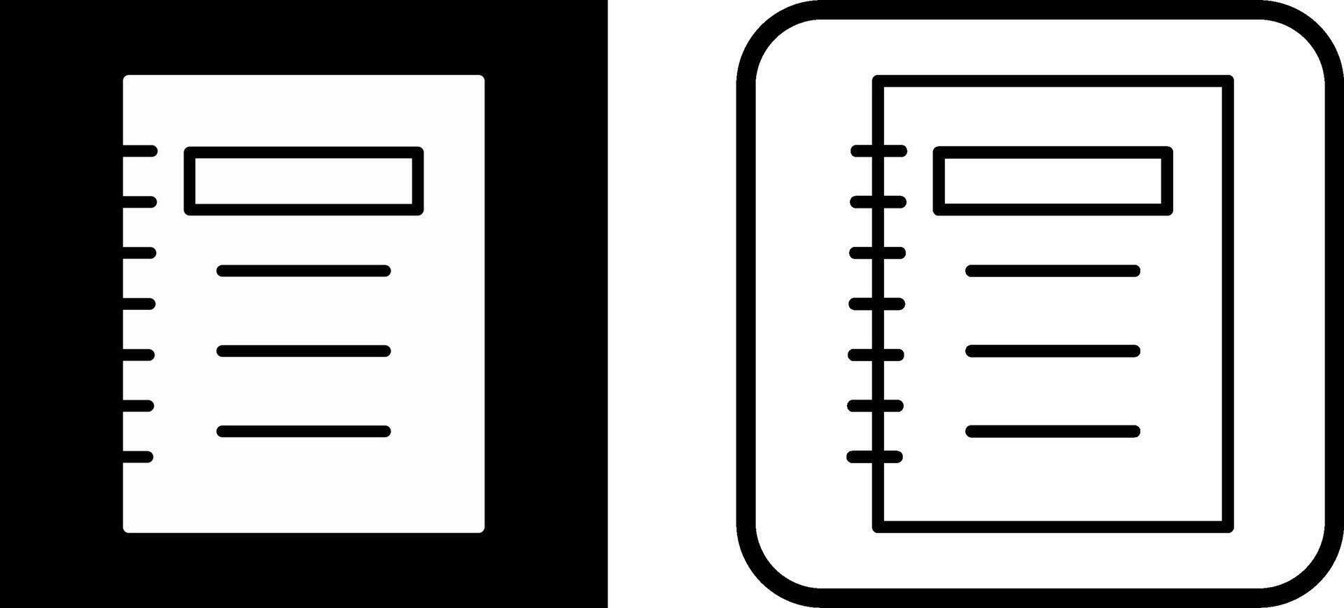 ícone de vetor de bloco de notas