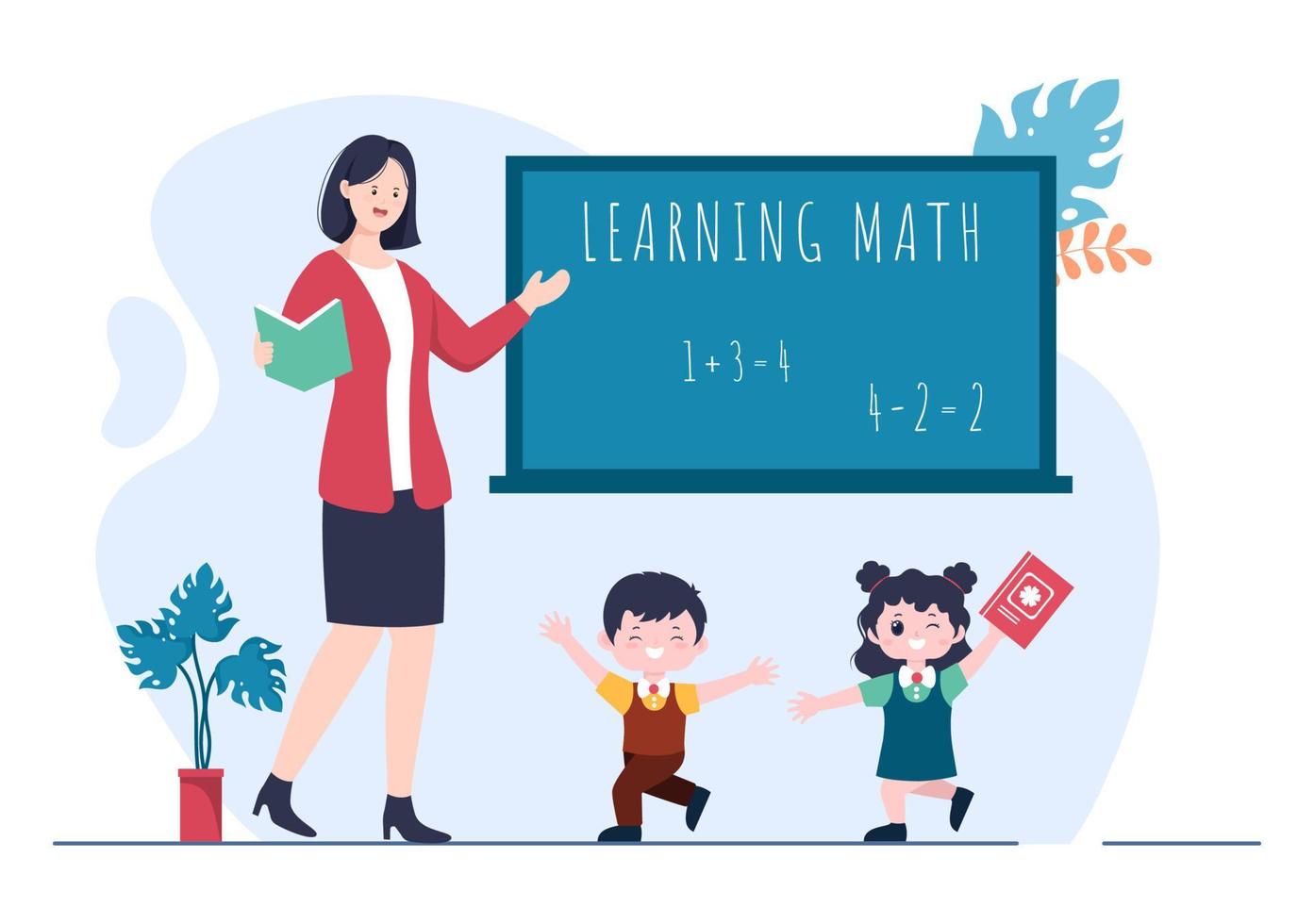 aprendizagem matemática da educação e ilustração vetorial dos desenhos animados do fundo do conhecimento. ciência, tecnologia, engenharia, fórmula ou matemática básica vetor