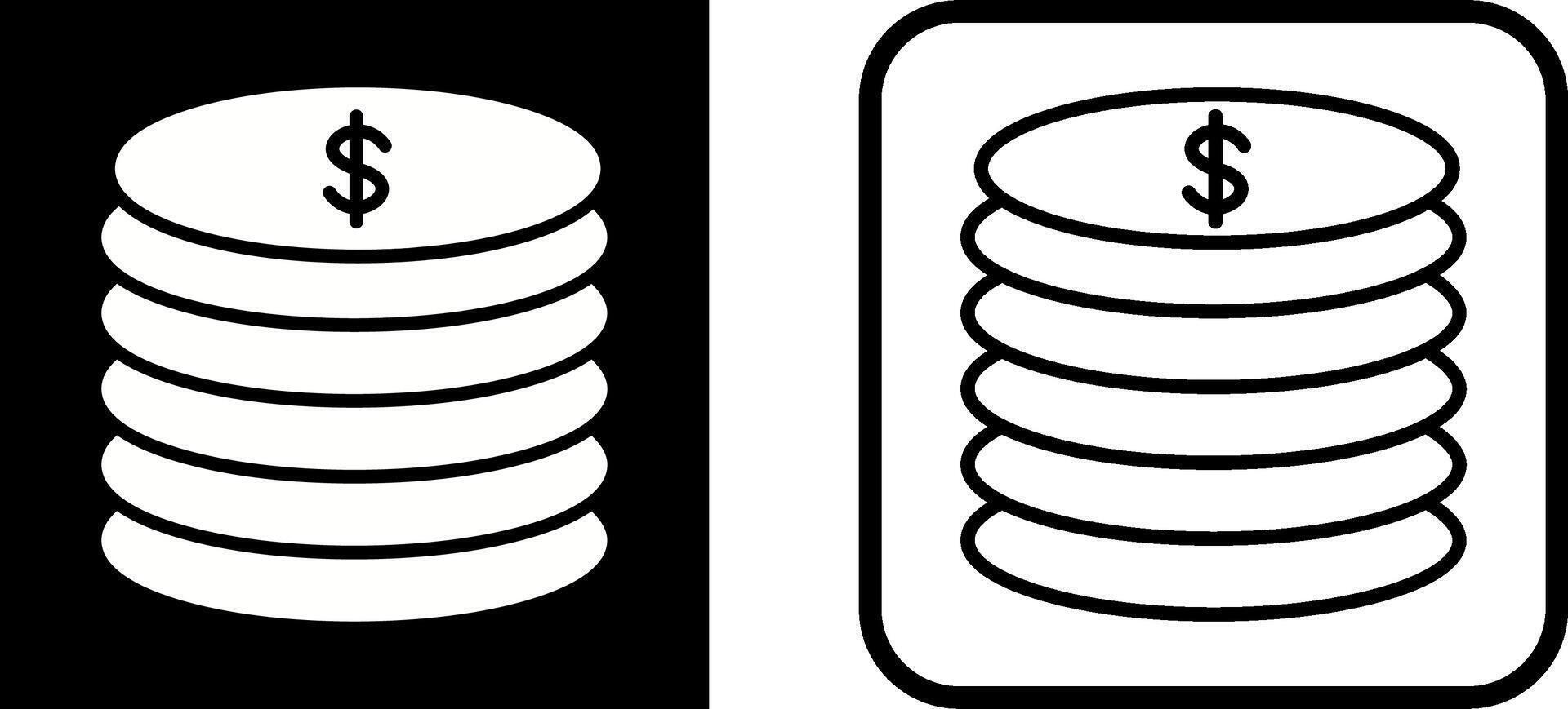 pilha de ícone de vetor de moedas