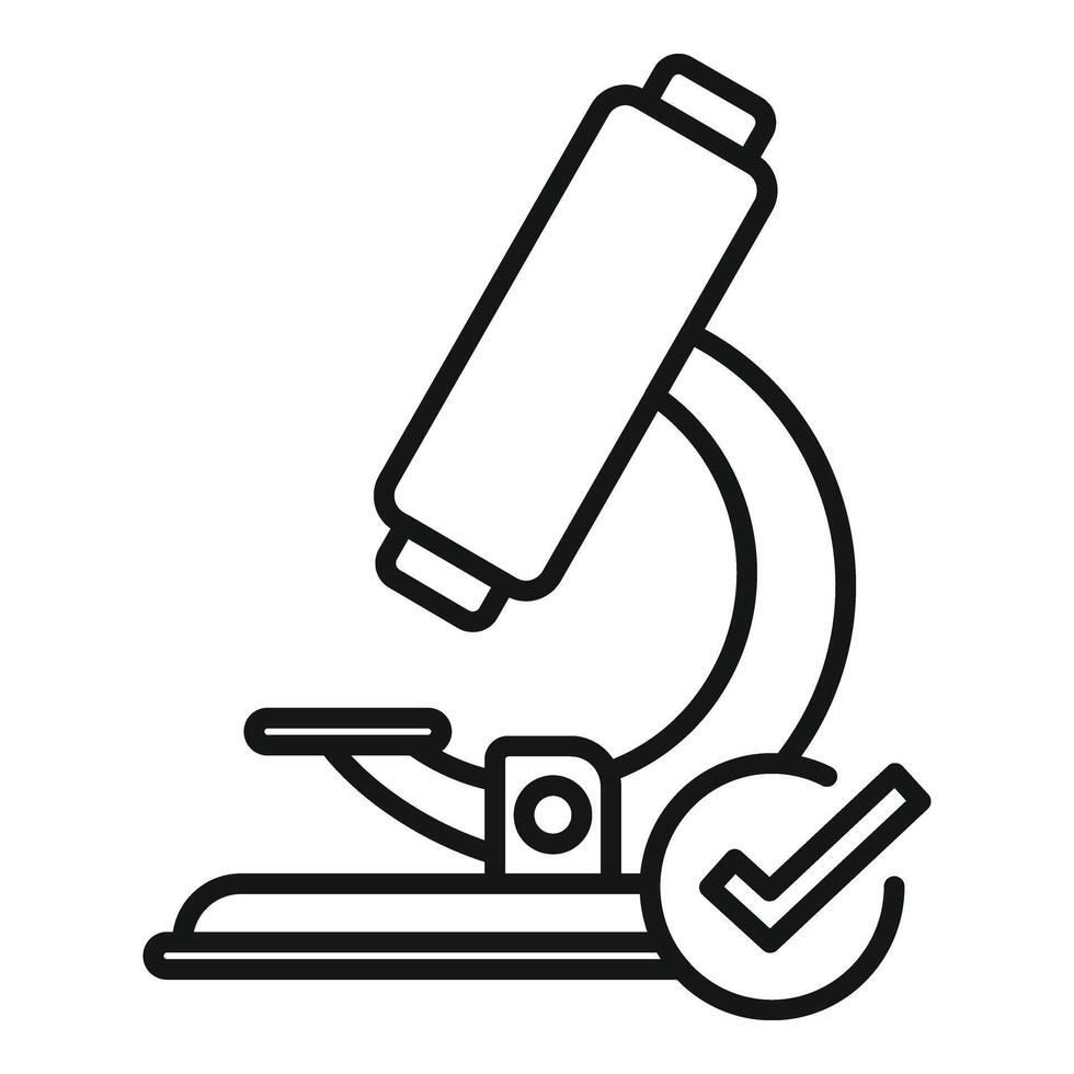 microscópio testado produtos ícone esboço vetor. segurança política vetor