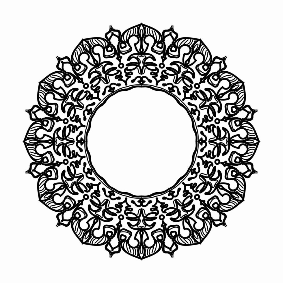 quadro na tradição oriental. estilizado com padrão decorativo de tatuagens de henna para decorar capas de livro, caderno, caixão, revista, cartão postal e pasta. mandala de flores no estilo mehndi. vetor