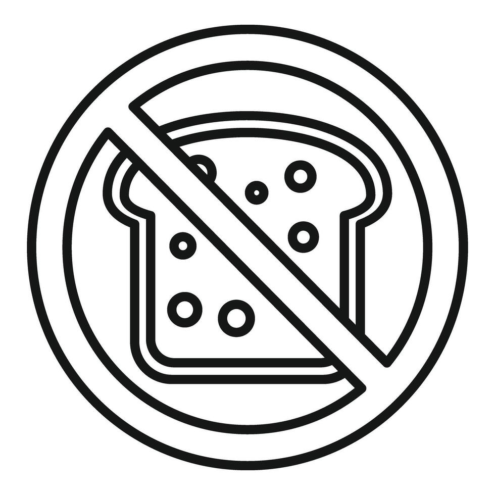 restrito pão comer ícone esboço vetor. glúten intolerância vetor