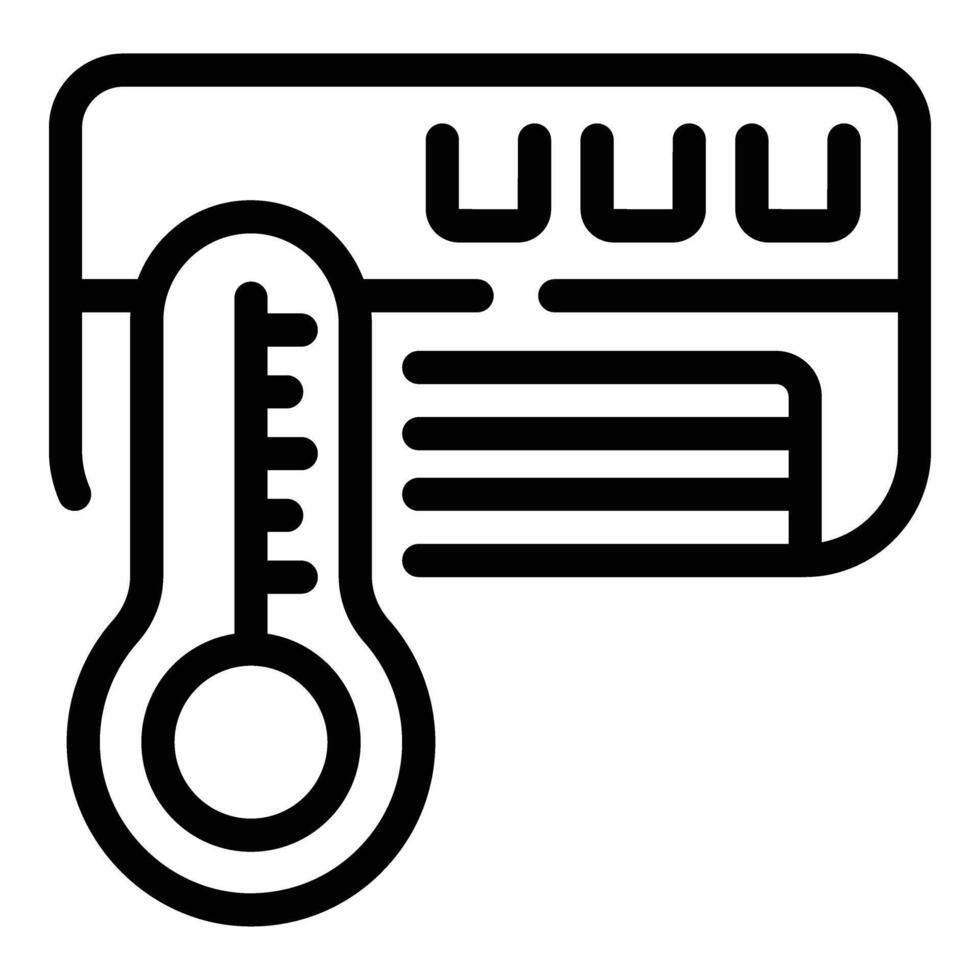 quarto temperatura ao controle utensílio ícone esboço vetor. ventilação máquina vetor