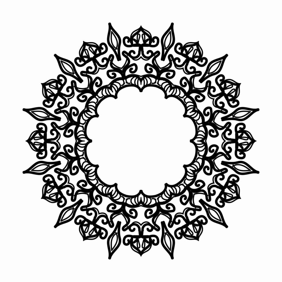 quadro na tradição oriental. estilizado com padrão decorativo de tatuagens de henna para decorar capas de livro, caderno, caixão, revista, cartão postal e pasta. mandala de flores no estilo mehndi. vetor