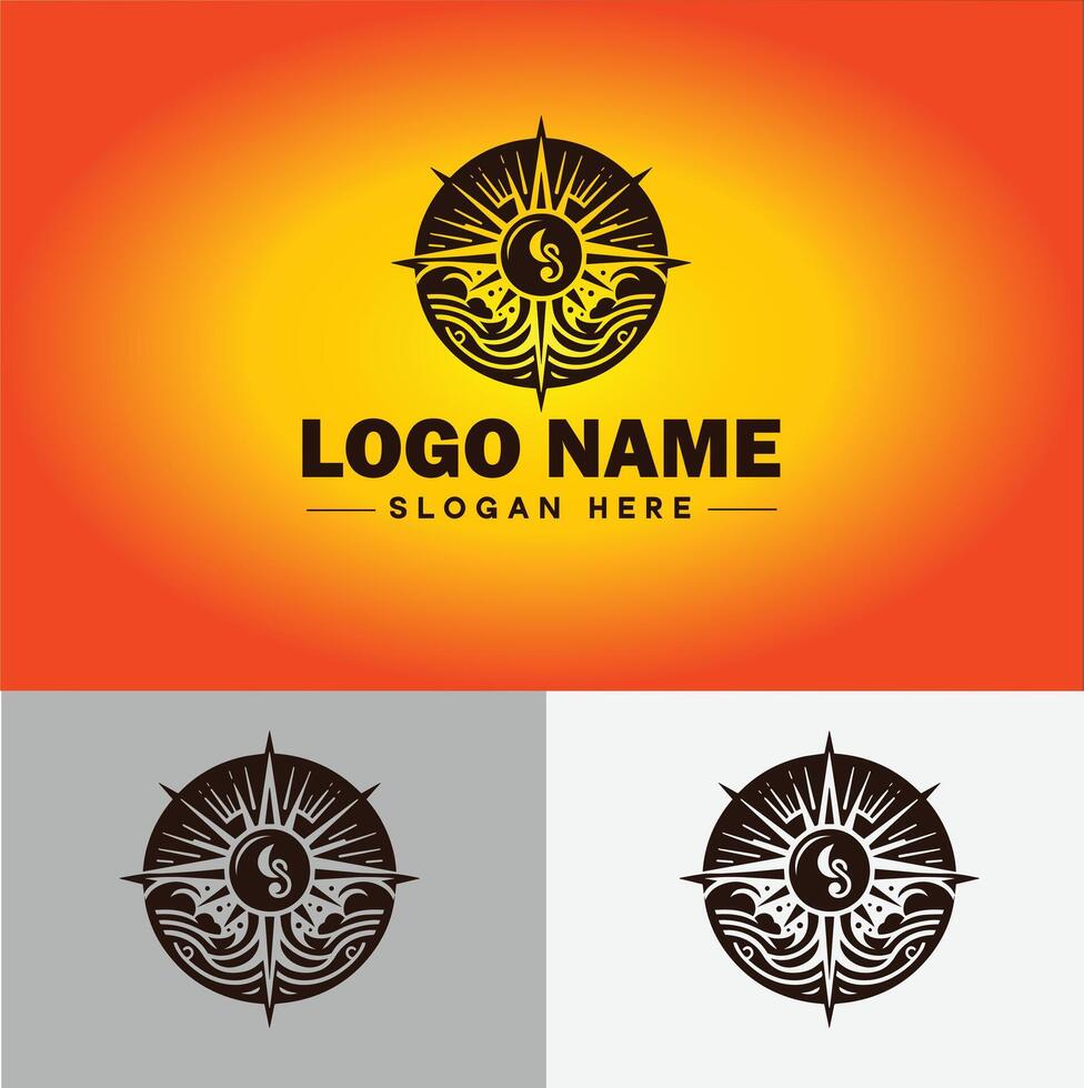 bússola logotipo ícone vetor arte gráficos para o negócio marca aplicativo ícone direção bússola logotipo modelo