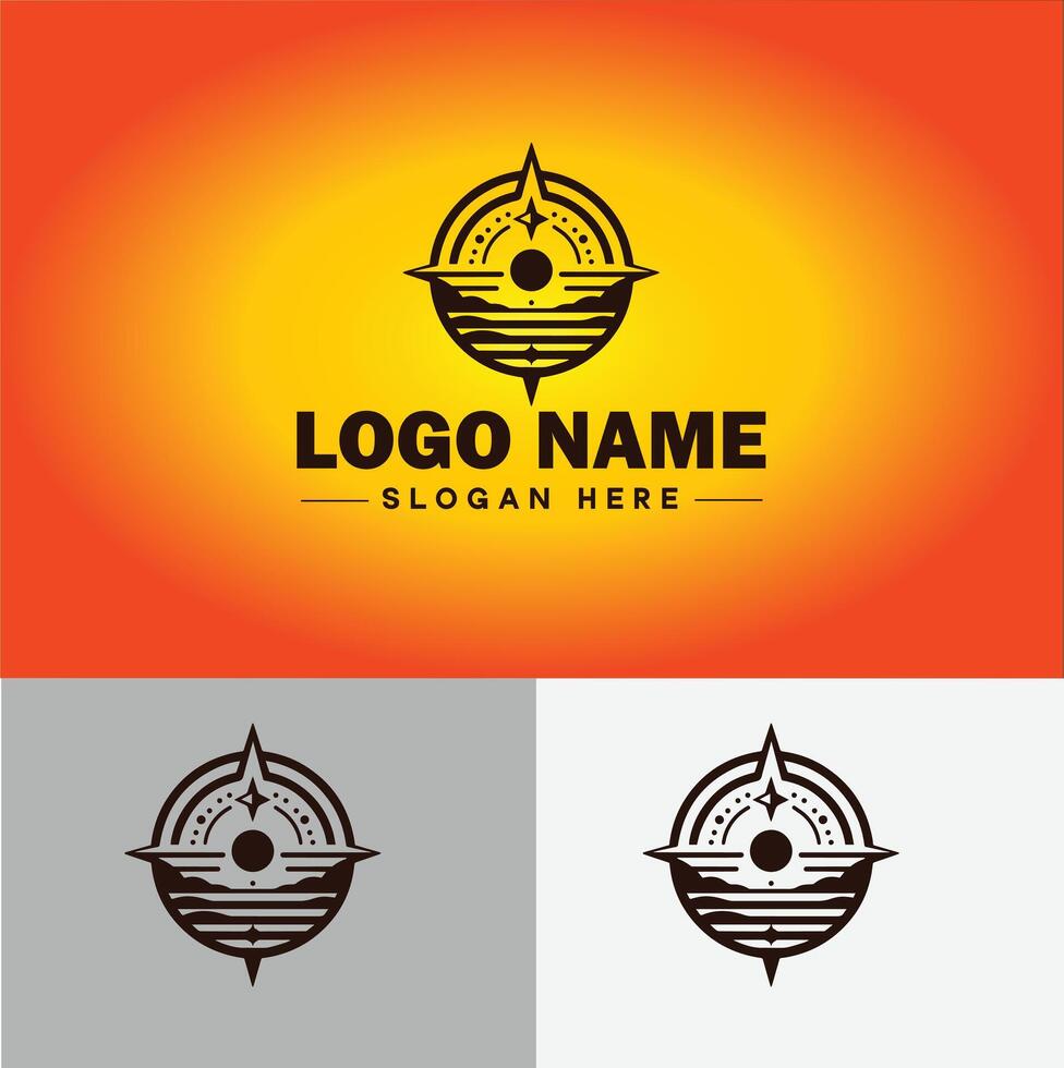 bússola logotipo ícone vetor arte gráficos para o negócio marca aplicativo ícone direção bússola logotipo modelo