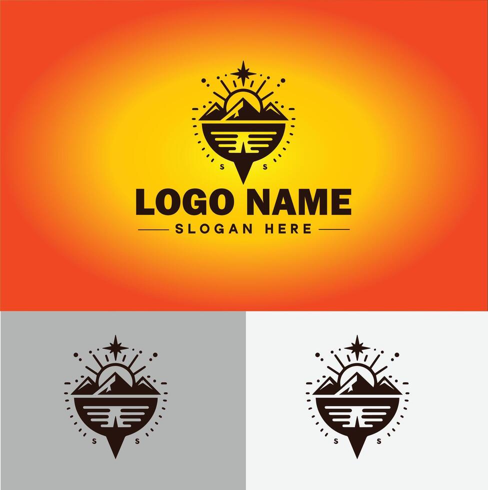 bússola logotipo ícone vetor arte gráficos para o negócio marca aplicativo ícone direção bússola logotipo modelo