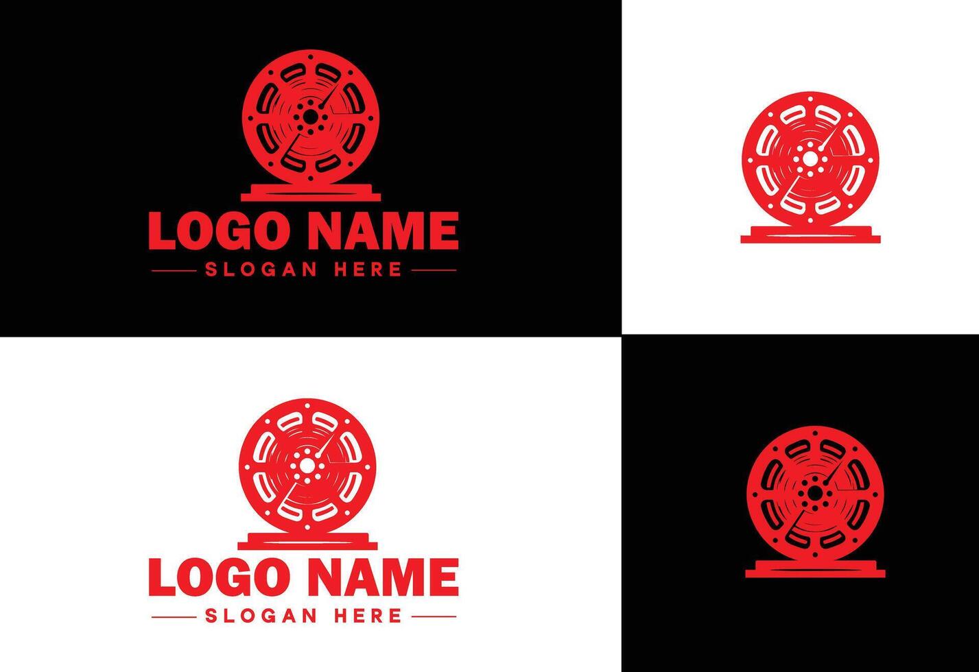filme bobina logotipo ícone vetor para o negócio marca aplicativo ícone filme cinema teatro vídeo canal cinematografia logotipo modelo