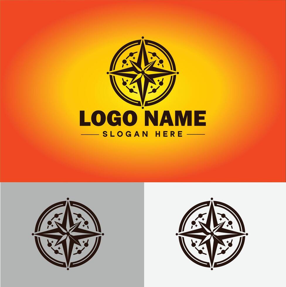 bússola logotipo ícone vetor arte gráficos para o negócio marca aplicativo ícone direção bússola logotipo modelo