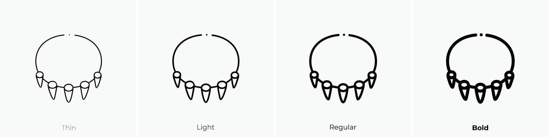 colar ícone. afinar, luz, regular e negrito estilo Projeto isolado em branco fundo vetor