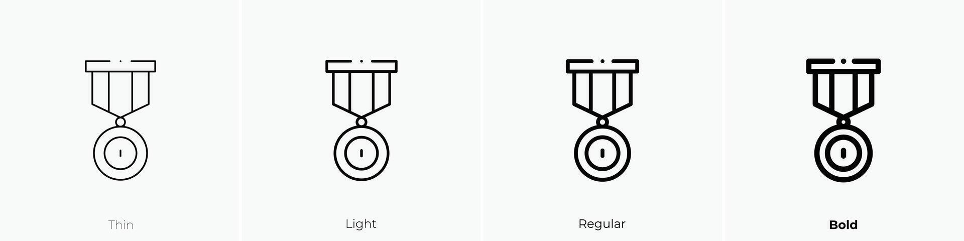 medalha ícone. afinar, luz, regular e negrito estilo Projeto isolado em branco fundo vetor