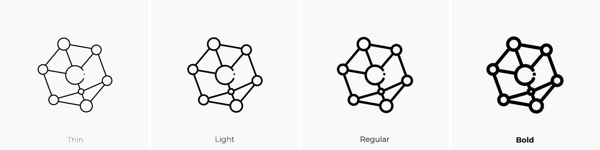 rede ícone. afinar, luz, regular e negrito estilo Projeto isolado em branco fundo vetor