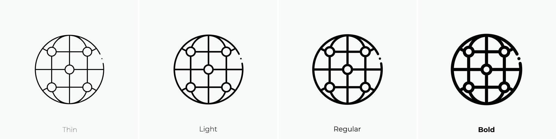 trabalho em rede ícone. afinar, luz, regular e negrito estilo Projeto isolado em branco fundo vetor