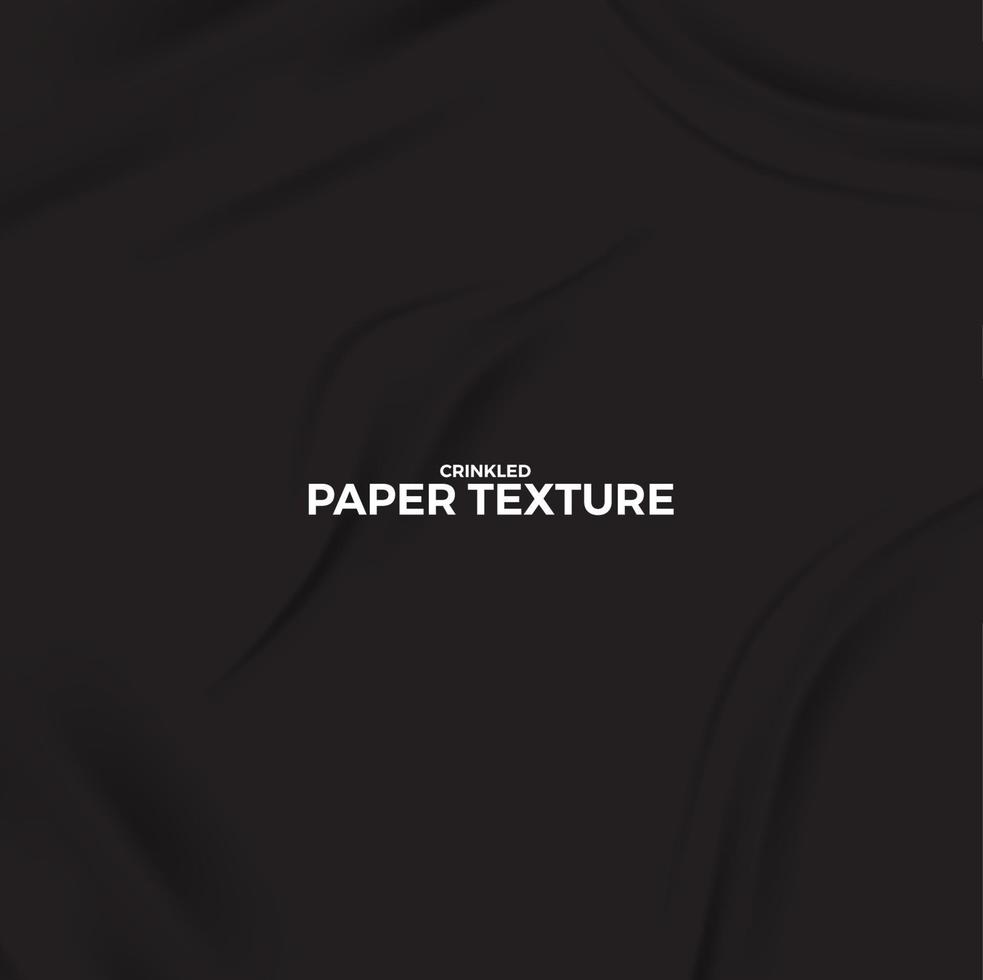fundo de papel texturizado grunge enrugado de cor preta vetor