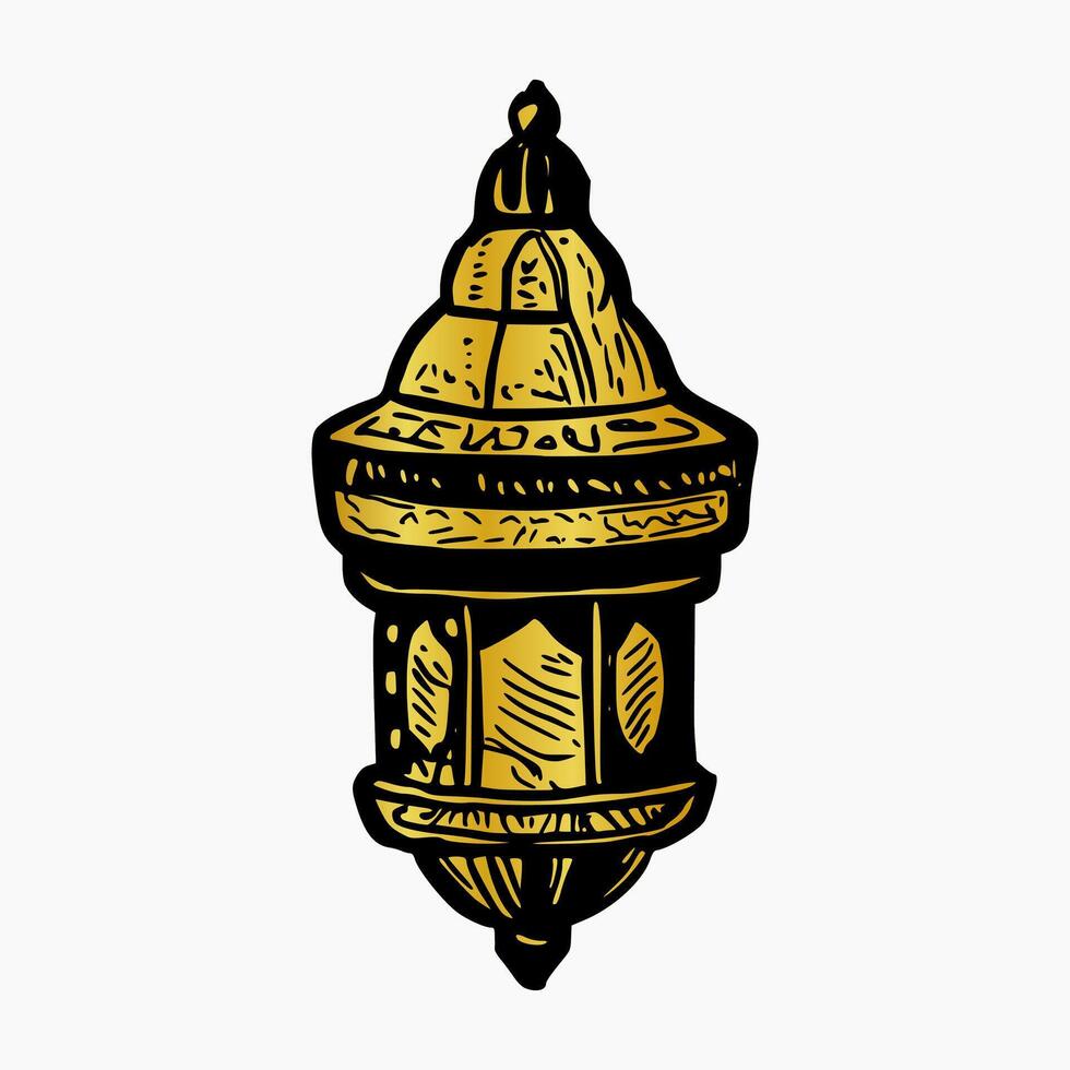 Ramadã dourado lanterna. vetor ilustração