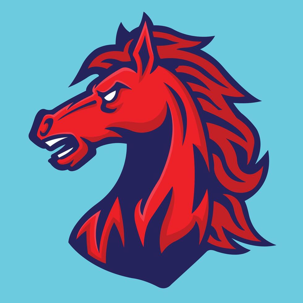 cavalo cabeça mascote logotipo vetor Projeto modelo