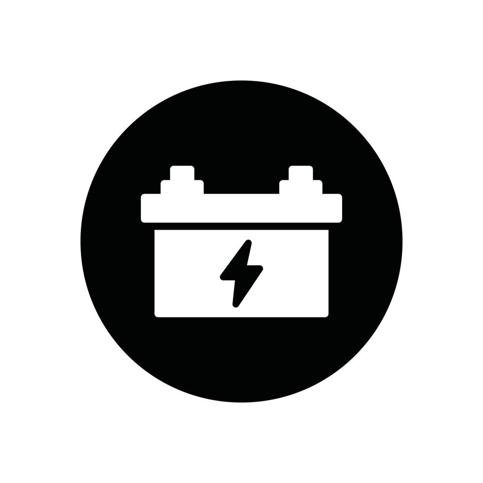 ícone de glifo de bateria de carro vetor